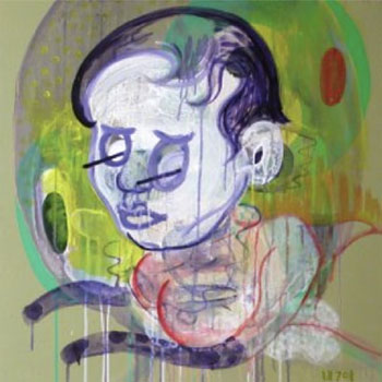 Jan de Bruin, 'Sfinx', 2001, acryl op doek, 60 x 60 cm.